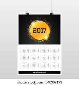Calendar 2017. abstract creative background design vector template