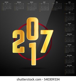 Calendar 2017. abstract creative background design vector template