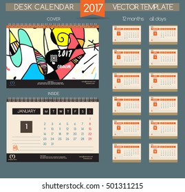 Calendar 2017. Design abstract calendar