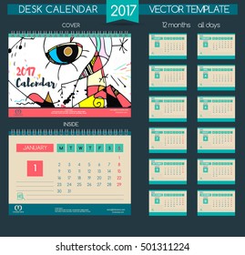 Calendar 2017. Design abstract calendar