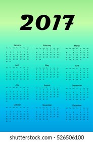 Calendar for 2017. Design element. Vector illustration.