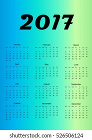 Calendar for 2017. Design element. Vector illustration.