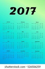 Calendar for 2017. Design element. Vector illustration.