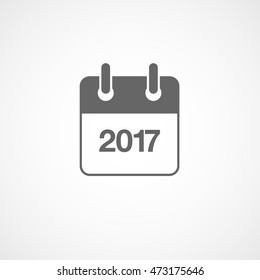 Calendar 2017 Flat Icon On White Background