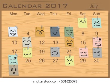 Calendar 2017 and note paper  modern design Idea and Concept Vector illustration