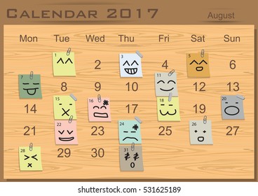 Calendar 2017 and note paper  modern design Idea and Concept Vector illustration