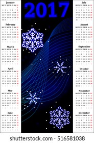 Calendar 2017. Calendar Poster 2017