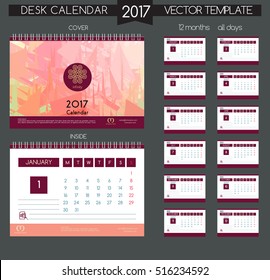 Calendar 2017. Printable calendar for business.