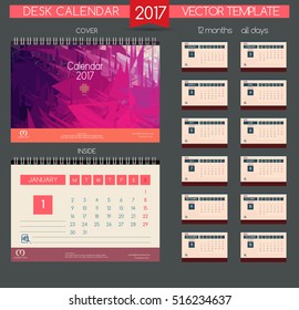 Calendar 2017. Printable calendar for business.