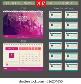 Calendar 2017. Printable calendar for business.