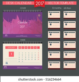 Calendar 2017. Printable calendar for business.