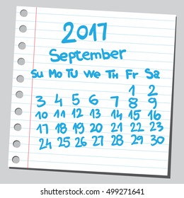 Kalender 2017 September