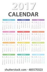 calendar for 2017 starts monday