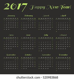 calendar 2017 template