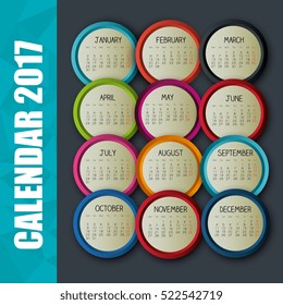 calendar 2017 template icon
