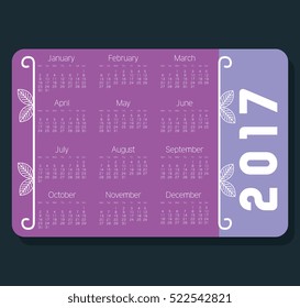 calendar 2017 template icon