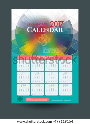 calendar 2017 template calendar modern colorful stock vector calendar design templates