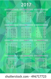 Calendar for 2017. Vector