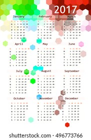 Calendar for 2017. Vector