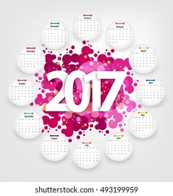 Calendar for 2017. Vector EPS10.