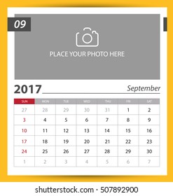 Calendar for 2017. Vector EPS10.