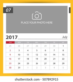 Calendar for 2017. Vector EPS10.
