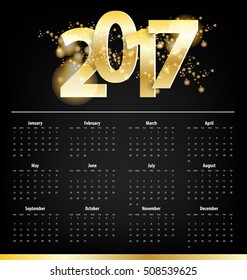 Calendar for 2017. Vector EPS10.
