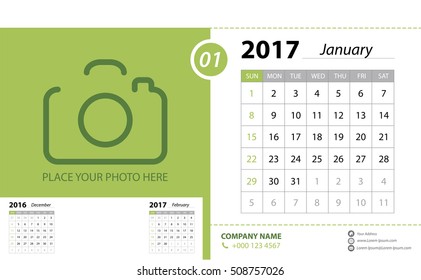 Calendar for 2017. Vector EPS10.