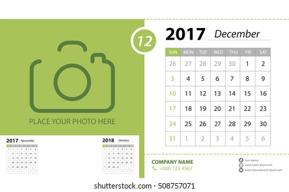 Calendar for 2017. Vector EPS10.