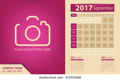 Calendar for 2017. Vector EPS10.