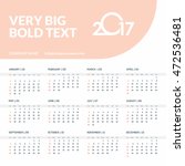 Calendar 2017 vector template week starts Monday in white background. New year calendar template. vector illustration