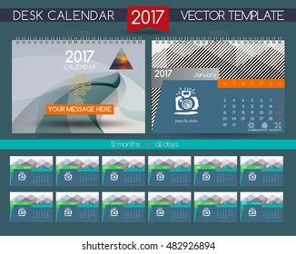 Calendar 2017 Design Desk Calendar 2017 Stock Vector (Royalty Free ...