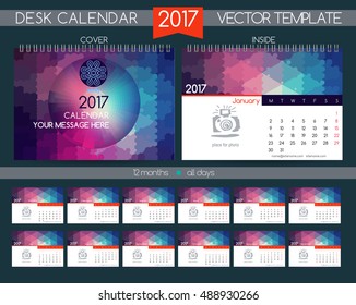 Calendar 2017. Vector Templates all months.