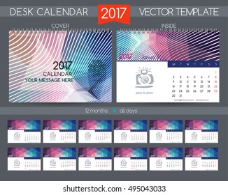 Calendar 2017. Vector Templates all months.