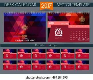 Calendar 2017. Vector Templates all months.