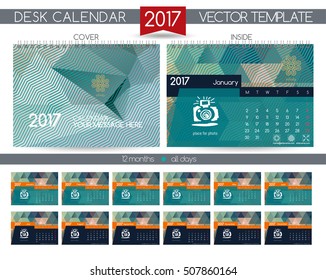 Calendar 2017. Vector Templates all months.