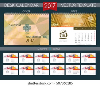 Calendar 2017. Vector Templates all months.