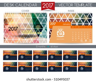 Calendar 2017. Vector Templates all months.