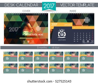 Calendar 2017. Vector Templates all months.