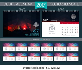 Calendar 2017. Vector Templates all months.