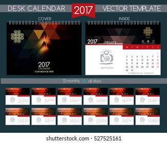 Calendar 2017. Vector Templates all months.