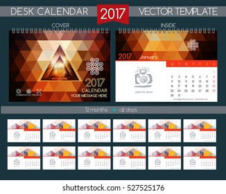 Calendar 2017. Vector Templates all months.