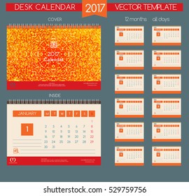 Calendar 2017. Vector Templates all months.