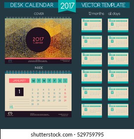 Calendar 2017. Vector Templates all months.