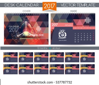 Calendar 2017. Vector Templates all months.