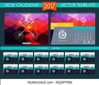 Calendar 2017. Vector Templates all months.