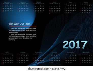 Calendar for 2017 year
