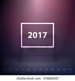 Calendar 2017 year on dark background. Vector illustration