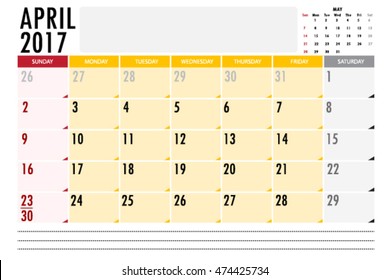Calendar 2017 year on white background. Vector illustration.