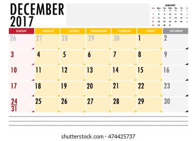 Calendar 2017 year on white background. Vector illustration.